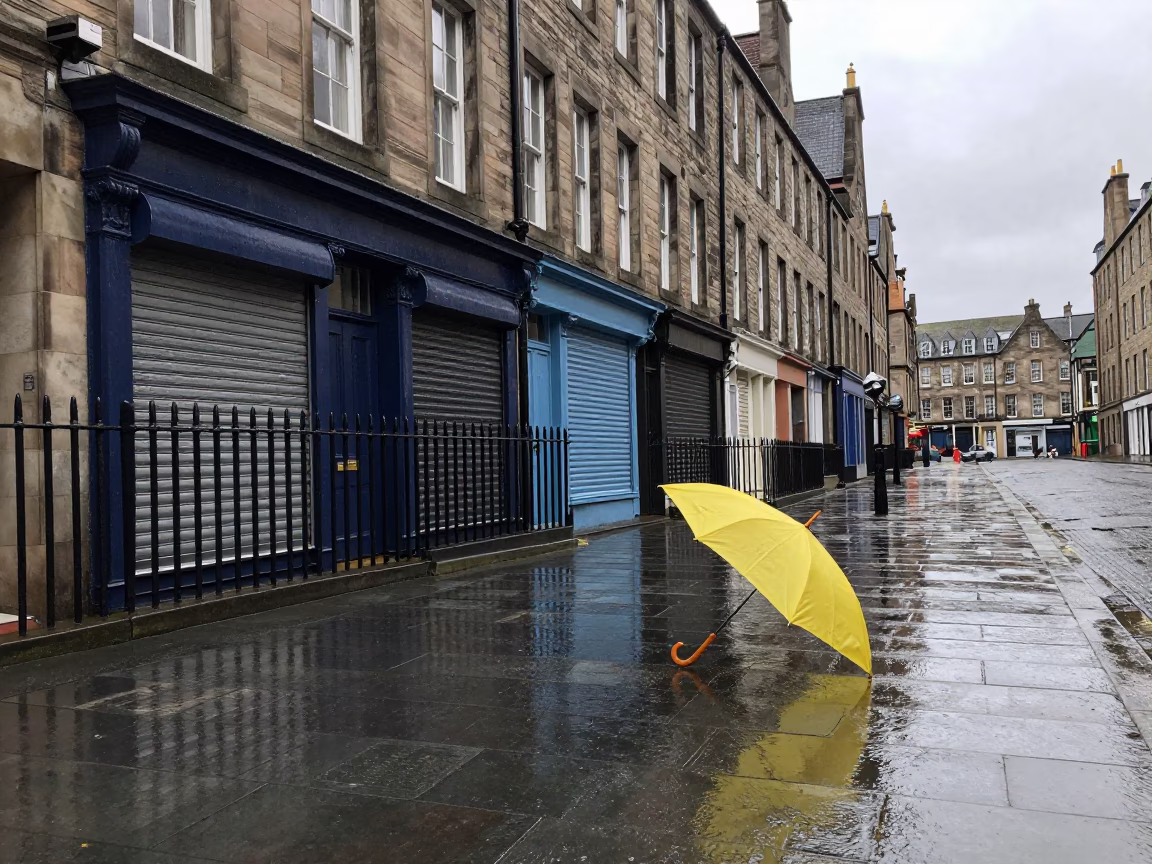 Collapsed Umbrella in Edinburgh in in Edinburgh, United Kingdom