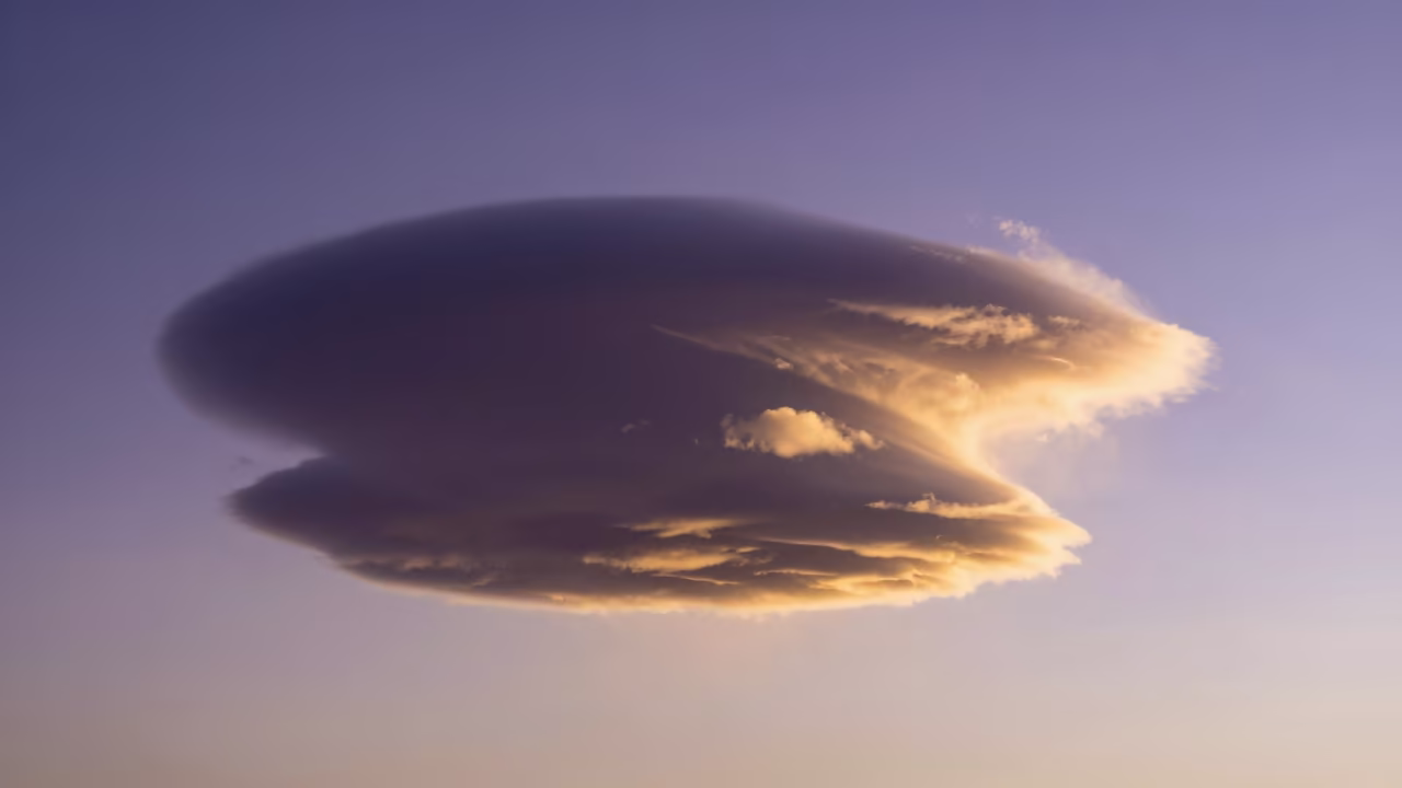 Colombian Sunset Mammatus Clouds with Inverted Shadows in in Colombia