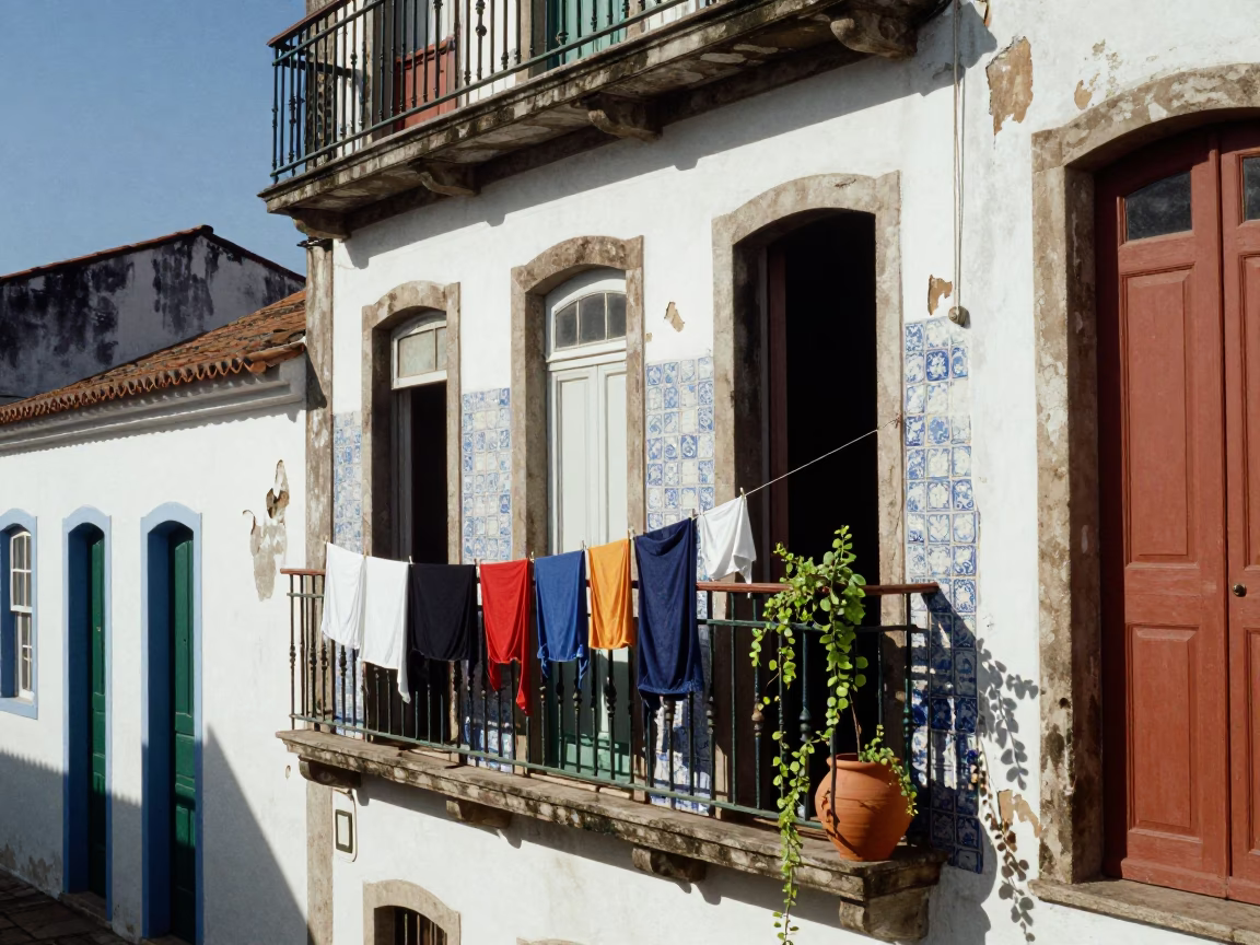 Colonial Balcony at Afternoon Light in Salvador in in Salvador, Brazil