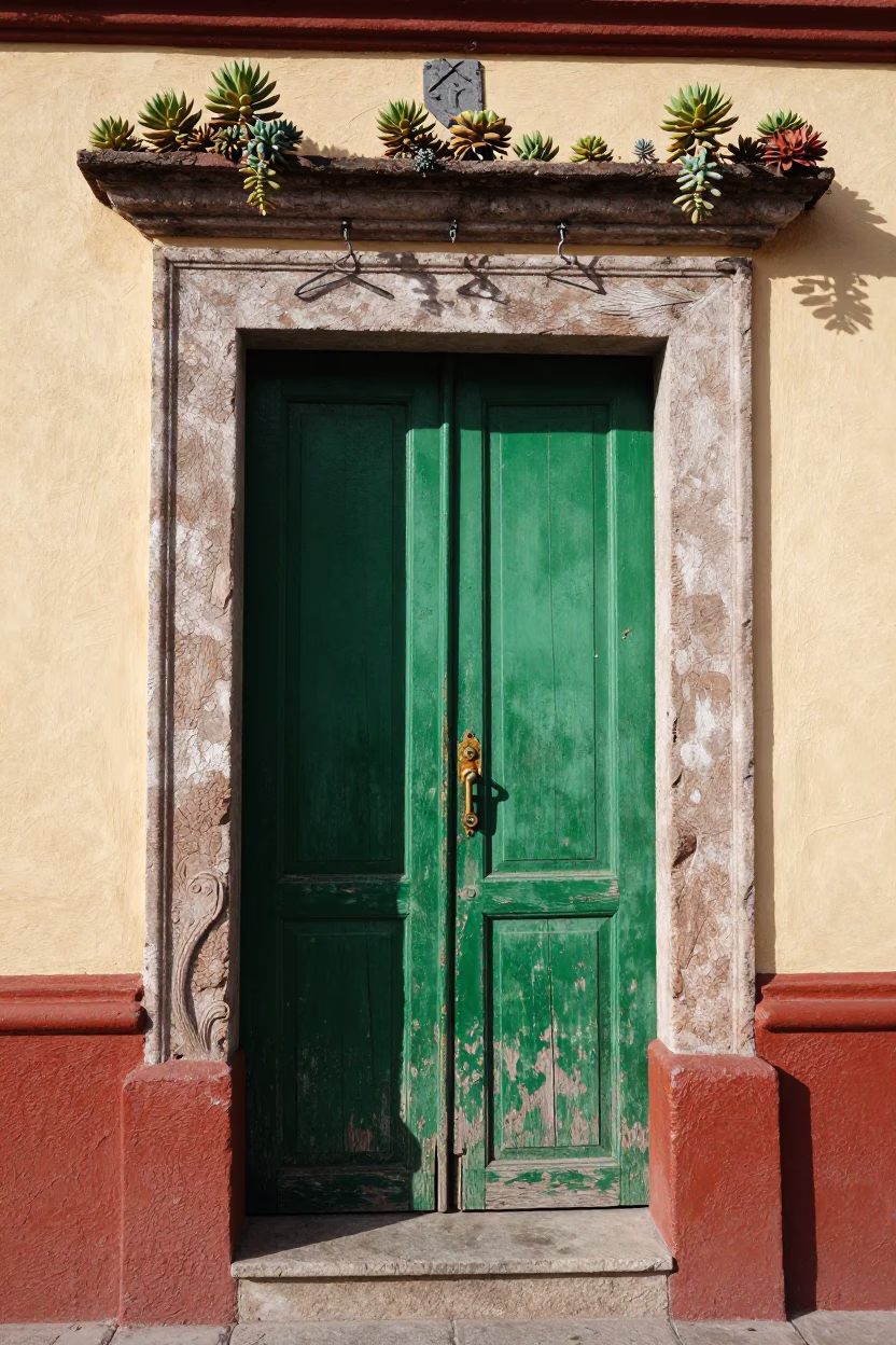 Colonial Door in Merida in in Merida, Mexico