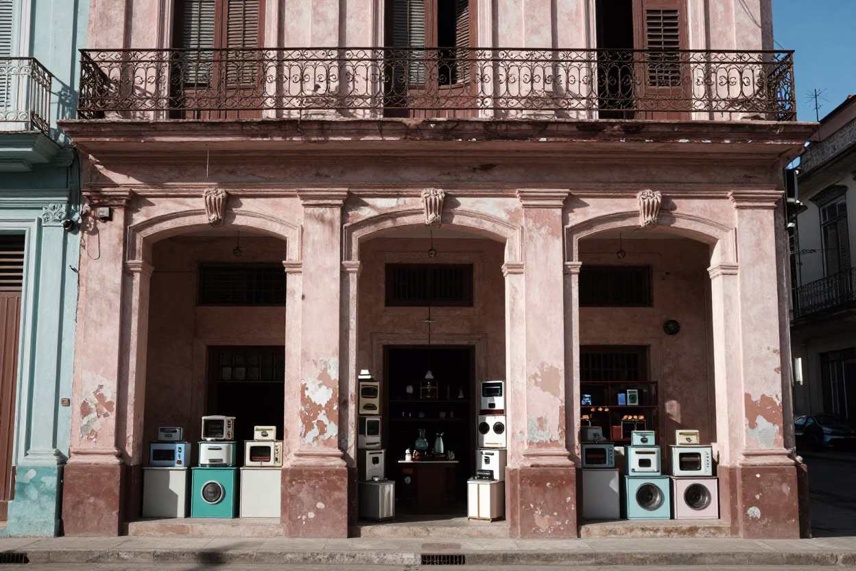 Colonial Facade in Havana in in Havana, Cuba