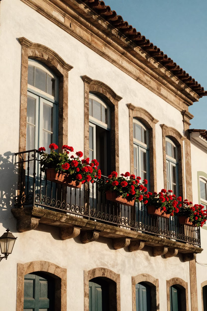 Colonial Facade in Salvador at The Early Afternoon Light in in Salvador, Brazil