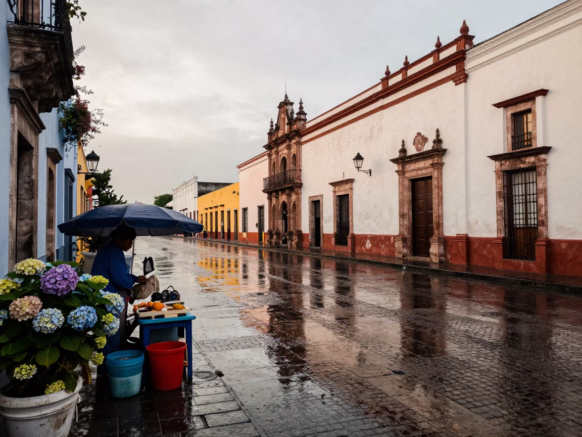 Colonial Street in Merida in in Merida, Mexico
