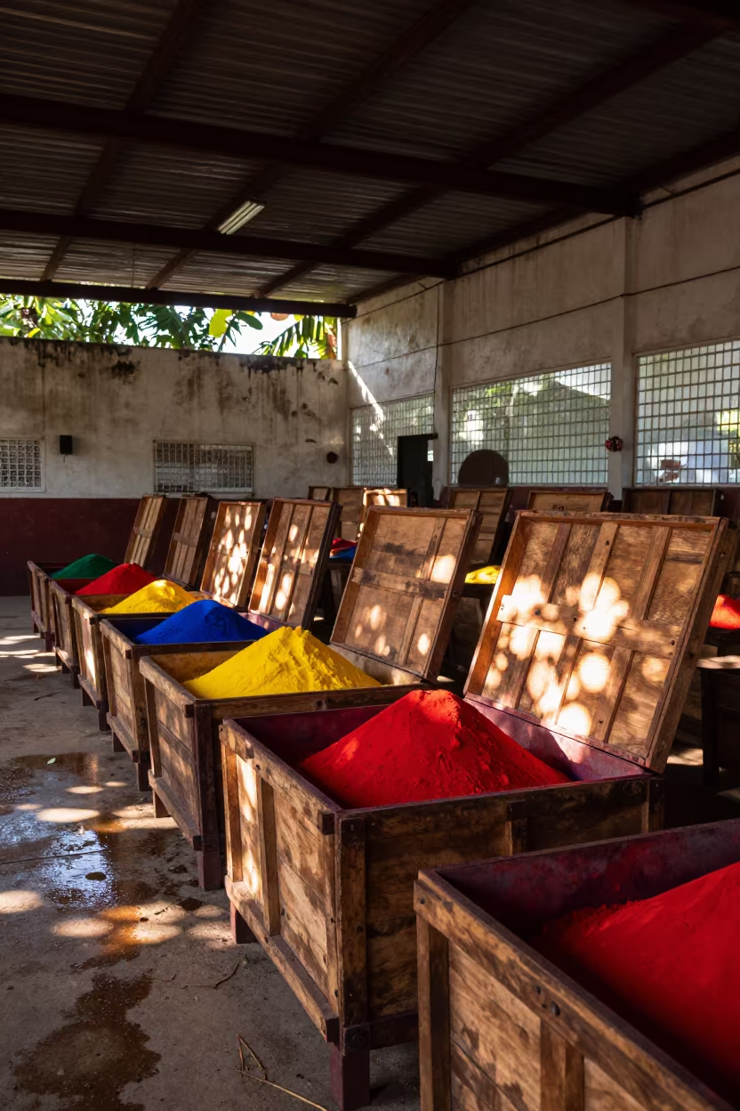 Colored Powders in Manaus Ceremonial Hall in in a ceremonial hall in Manaus