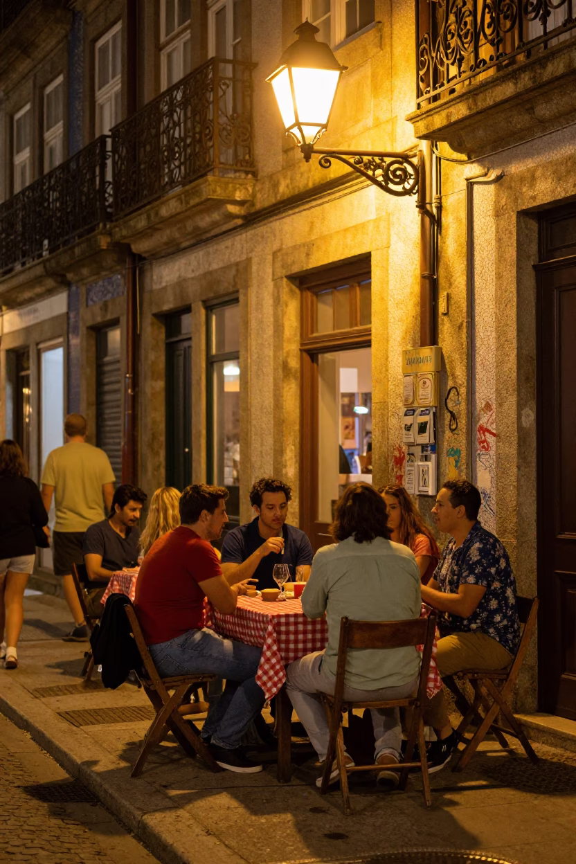 Colorful 1960s Nightlife in Porto Portugal with Paperbacks and Paint Flecks in in Porto, Portugal