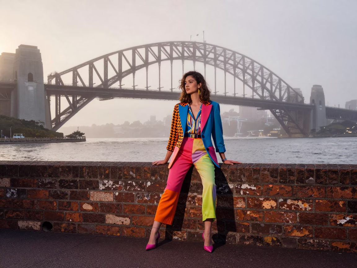 Colorful 1980s in Sydney at Dawn Light in in Sydney, New South Wales, Australia