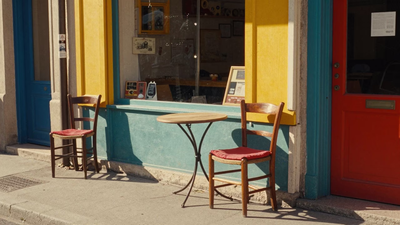 Colorful 1980s Street Scene in Nice France Afternoon with Vintage Items in in Nice, France