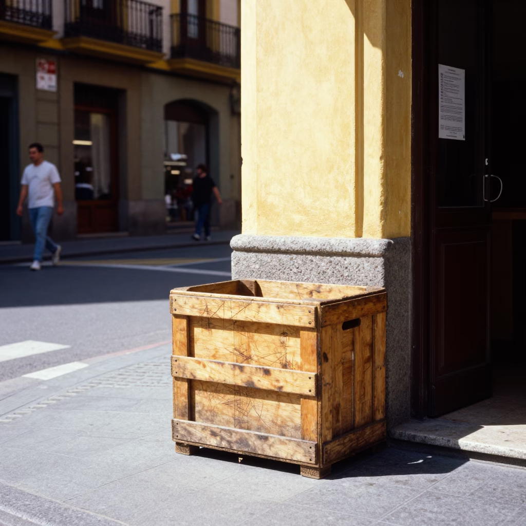 Colorful 1990s Street Scene in Bilbao Spain with Vintage Details in in Bilbao, Spain