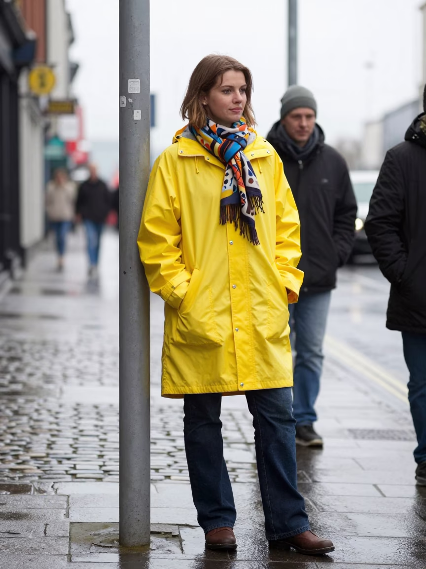 Colorful 2000s Dublin Fashion Street Style Overcast Day in in Dublin, Ireland
