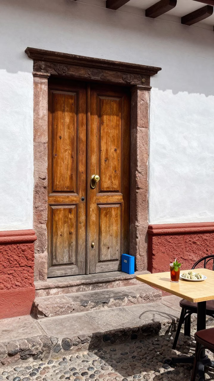 Colorful Doorway and Street Life in Sucre Afternoon in in Sucre