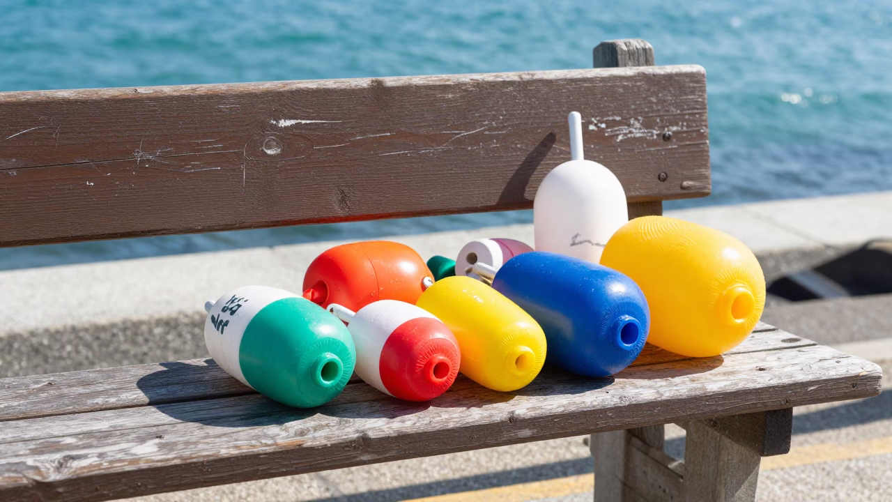 Colorful Fishing Floats in Busan in in Busan, South Korea