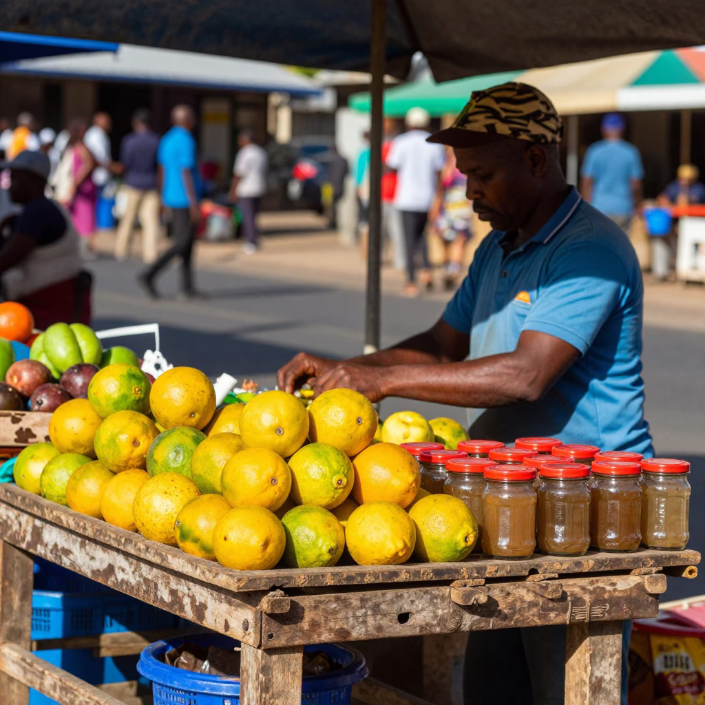 Colorful Goods in Durban at Bright Midmorning Light in in Durban, South Africa