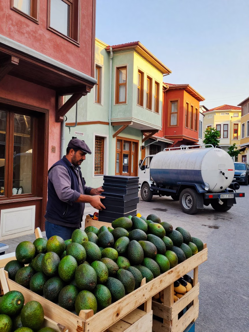 Colorful Istanbul Street Scene with Vintage 1980s Atmosphere and Local Commerce in in Istanbul, Turkey