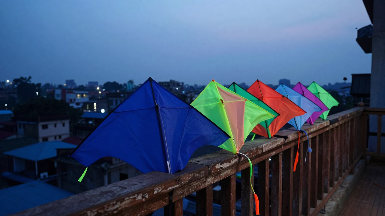 Colorful Kites in Kolkata in in Kolkata, India