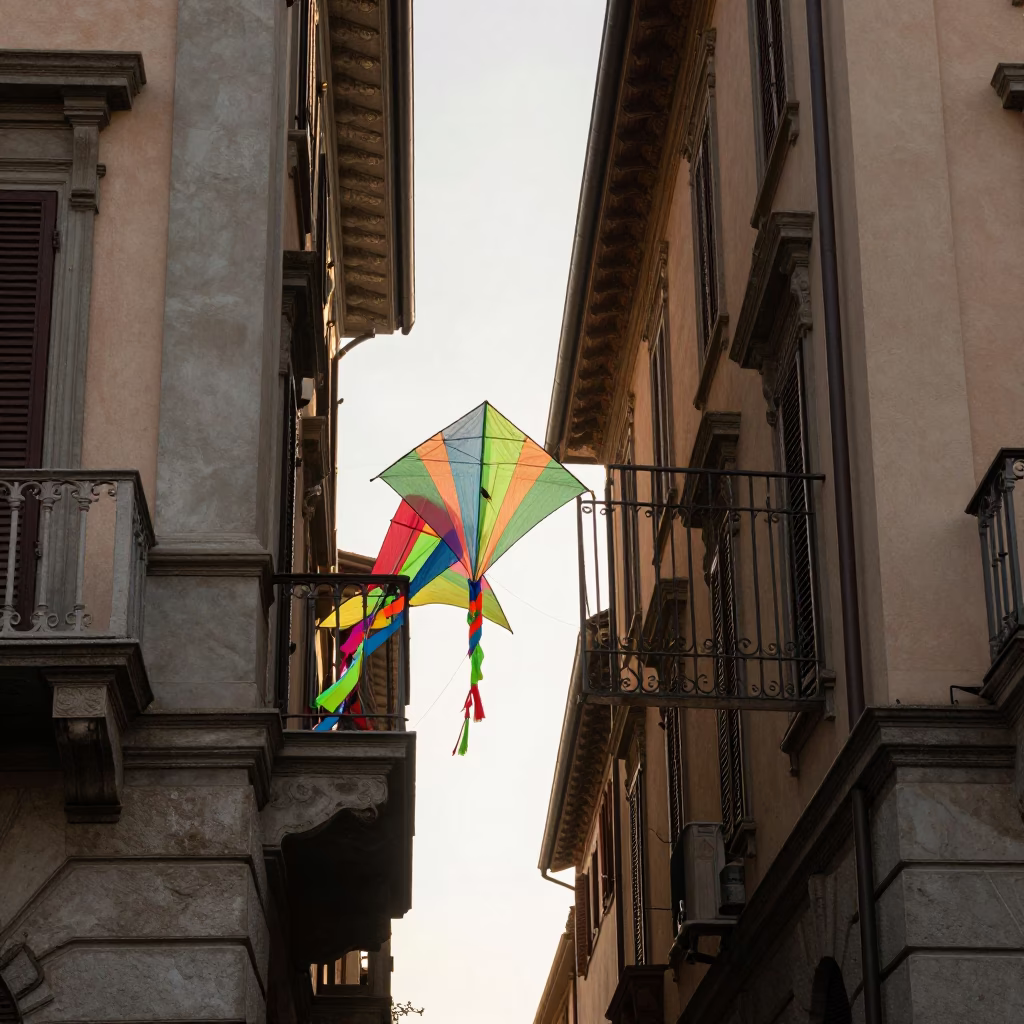 Colorful Kites in Milan in in Milan, Italy
