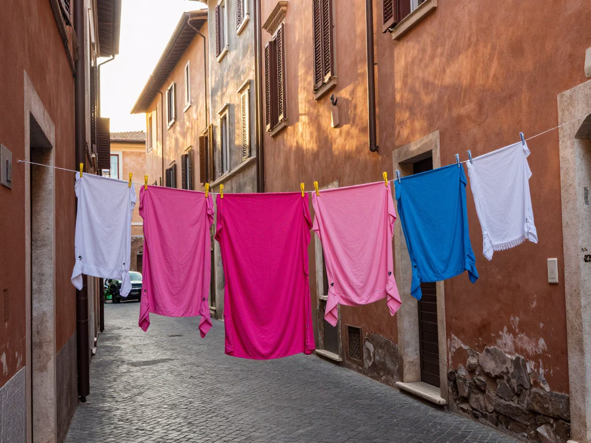 Colorful Laundry in Rome in in Rome, Italy