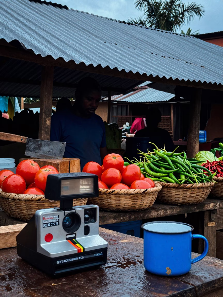Colorful Market Stall in Rainy Lilongwe Dusk in in Lilongwe