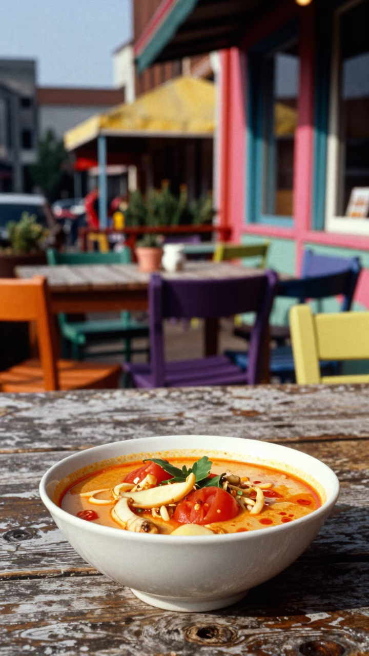 Colorful Outdoor Dining Scene in Nashville Tennessee Early Afternoon in in Nashville, Tennessee, United States