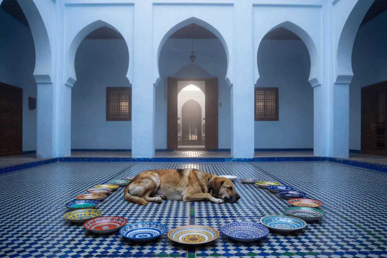 Colorful Plates in Marrakech in in Marrakech, Morocco