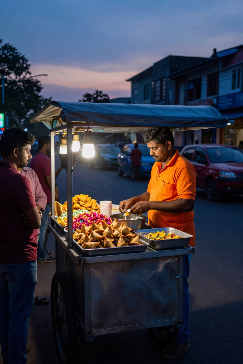 Colorful Snacks in Mumbai at Indigo Twilight After Sunset in in Mumbai, India