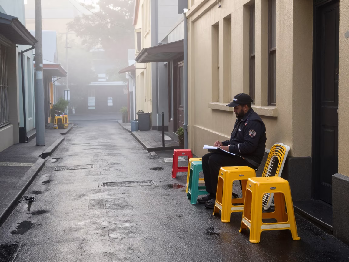 Colorful Stools in Hobart in in Hobart, Tasmania, Australia