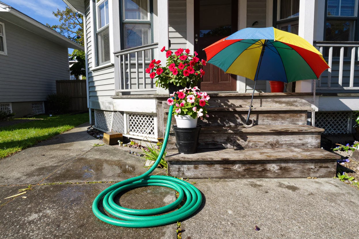 Colorful Umbrella in Vancouver in in Vancouver, British Columbia, Canada