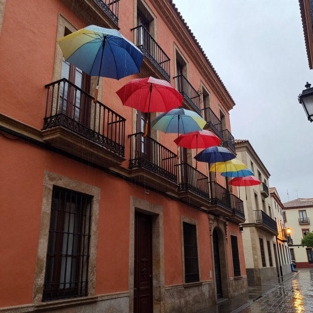 Colorful Umbrellas in Valencia in in Valencia, Spain