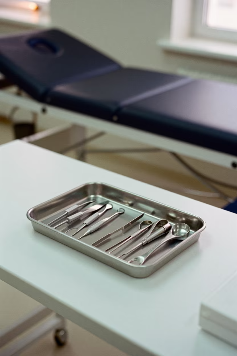 Colposcopy Swab Tray in Samsun Rehab Gym in inside a rehab gym prepared for the first patients in Samsun