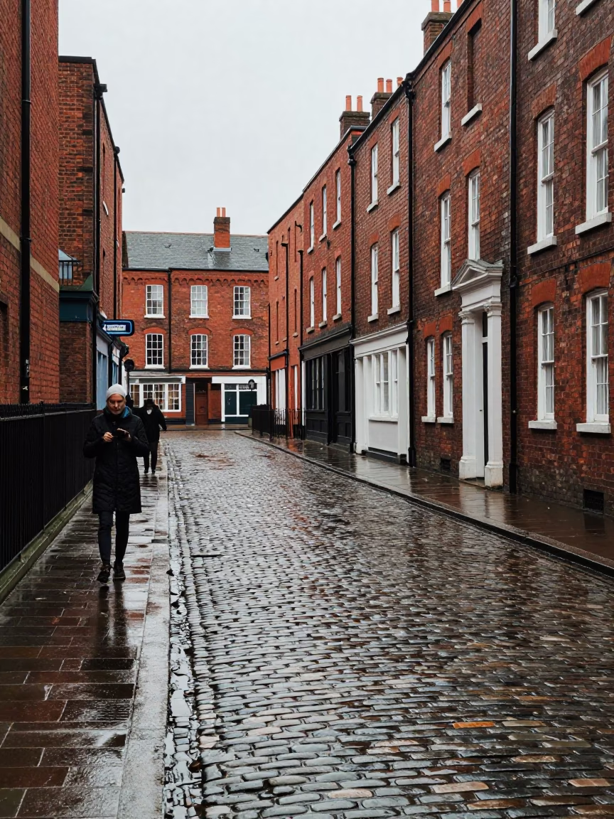 Comer in Liverpool at Noon Light in in Liverpool, United Kingdom