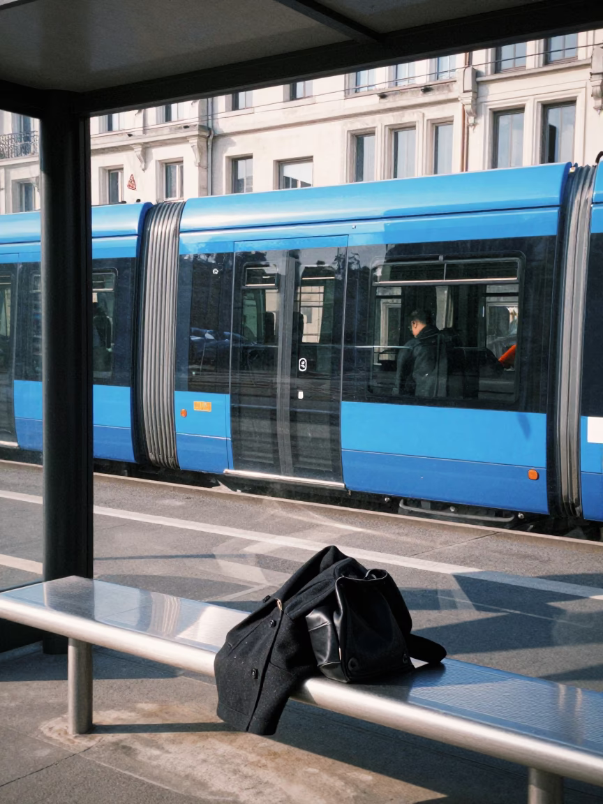 Commuter at Afternoon Light in Lyon in in Lyon, France