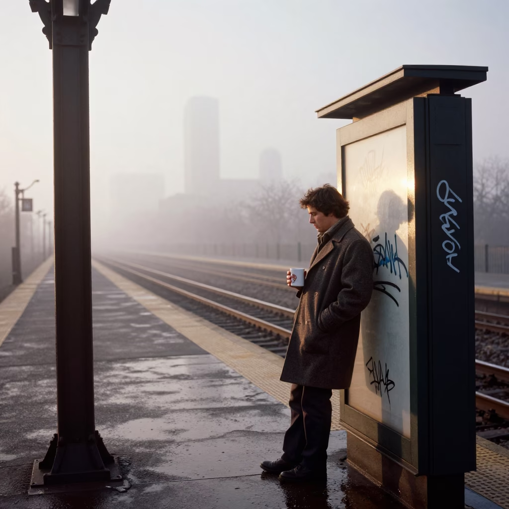 Commuter at Dawn Light in in Chicago, Illinois, United States