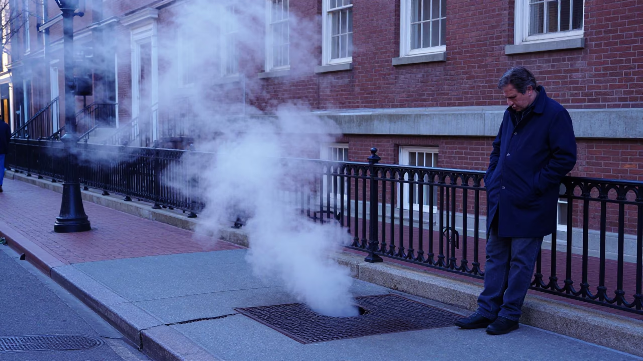 Commuter at Early Morning Light in Boston in in Boston, Massachusetts, United States