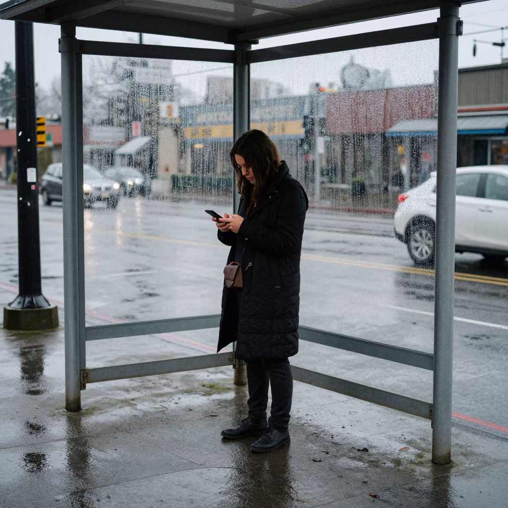 Commuter in Seattle at Midday Light in in Seattle, Washington, United States