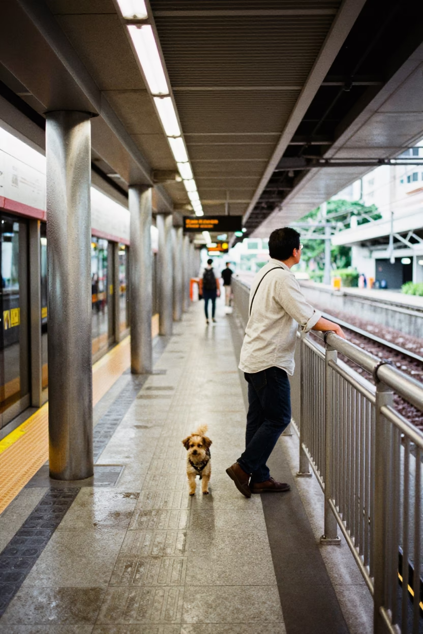 Commuter in Singapore at Noon Light in in Singapore, Singapore