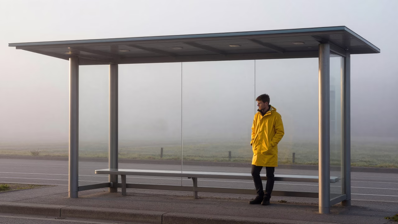 Commuter in Stockholm at Dawn Light in in Stockholm, Sweden