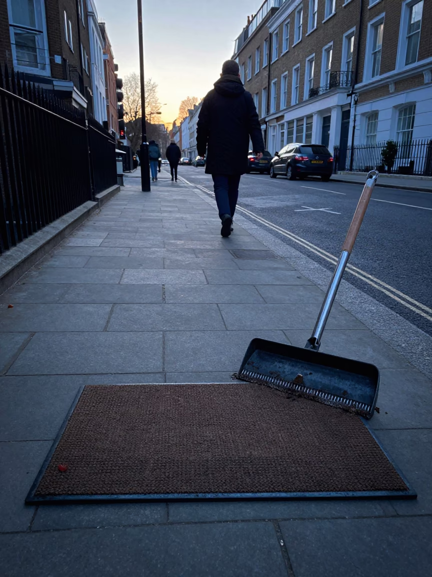 Commuter Morning in London at Sunrise Light in in London, United Kingdom