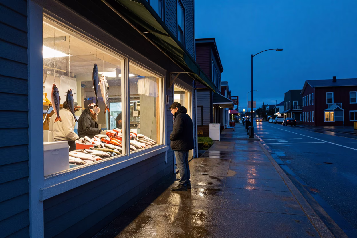 Commuter Pausing in Halifax in in Halifax, Nova Scotia, Canada