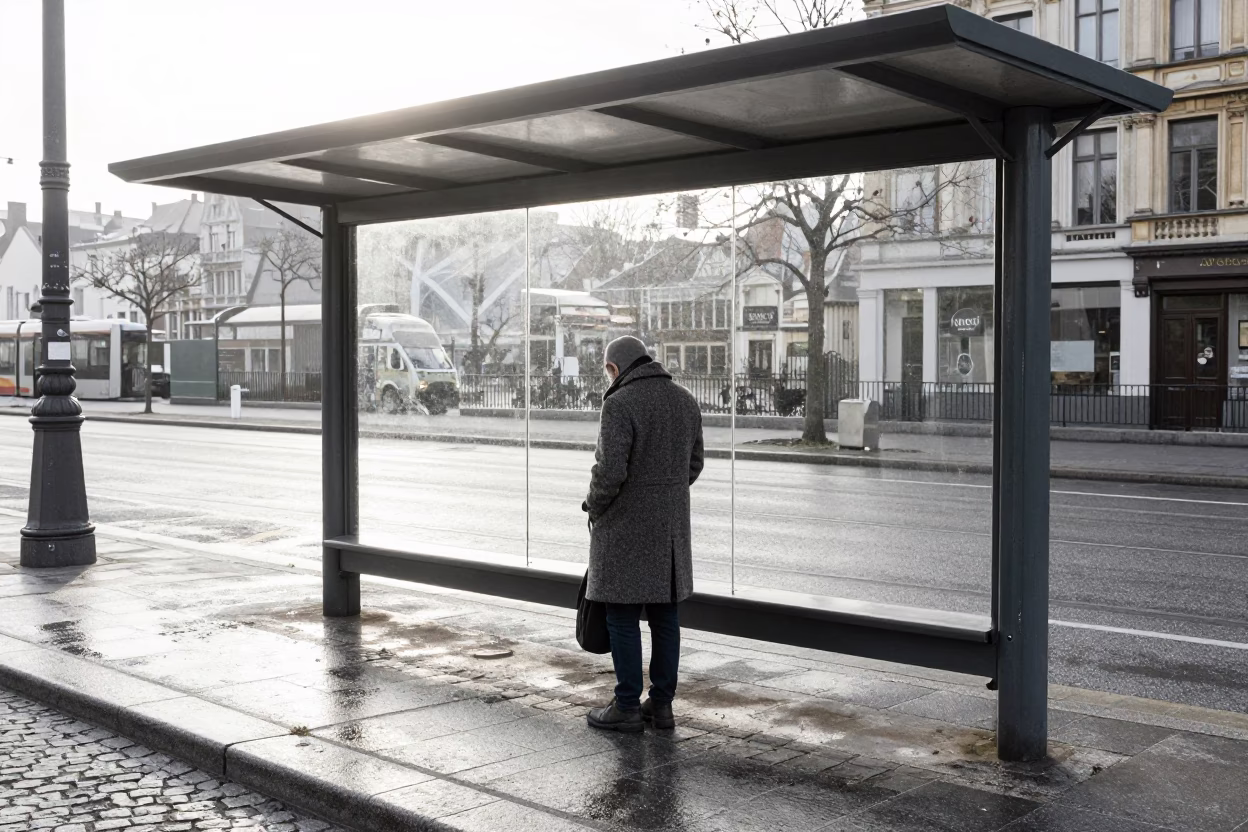 Commuter Waiting in Brussels in in Brussels, Belgium