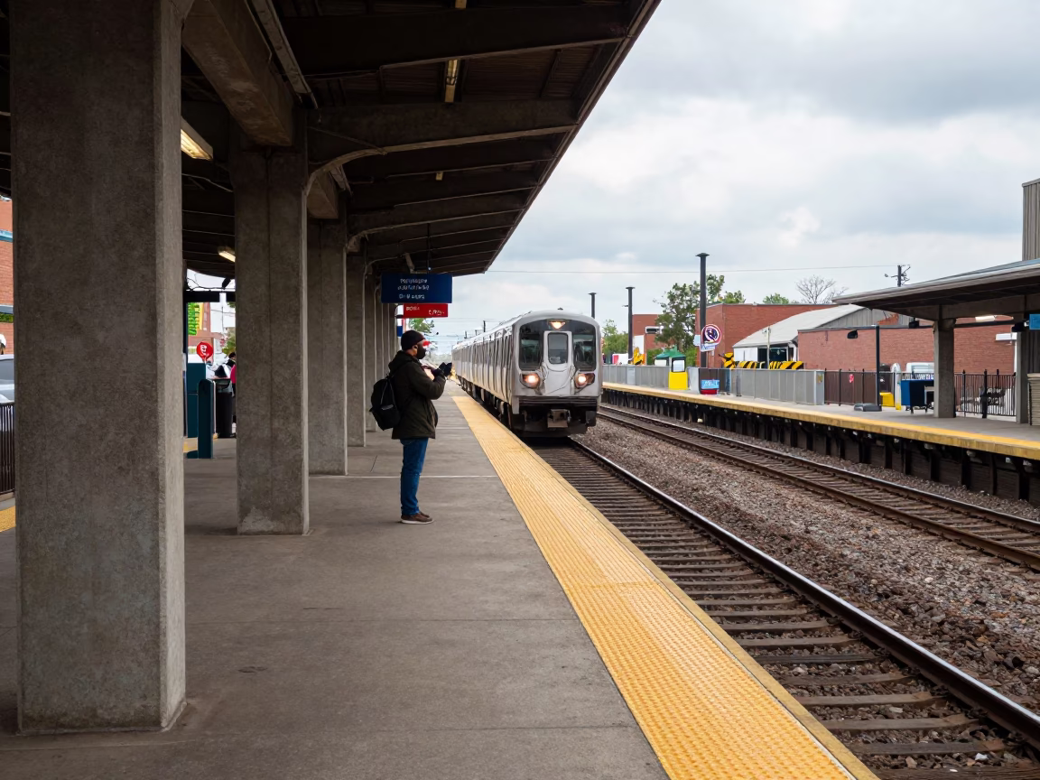 Commuter Waiting in Chicago in in Chicago, Illinois, United States