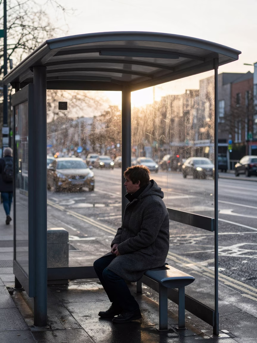 Commuter Waiting in Dublin in in Dublin, Ireland