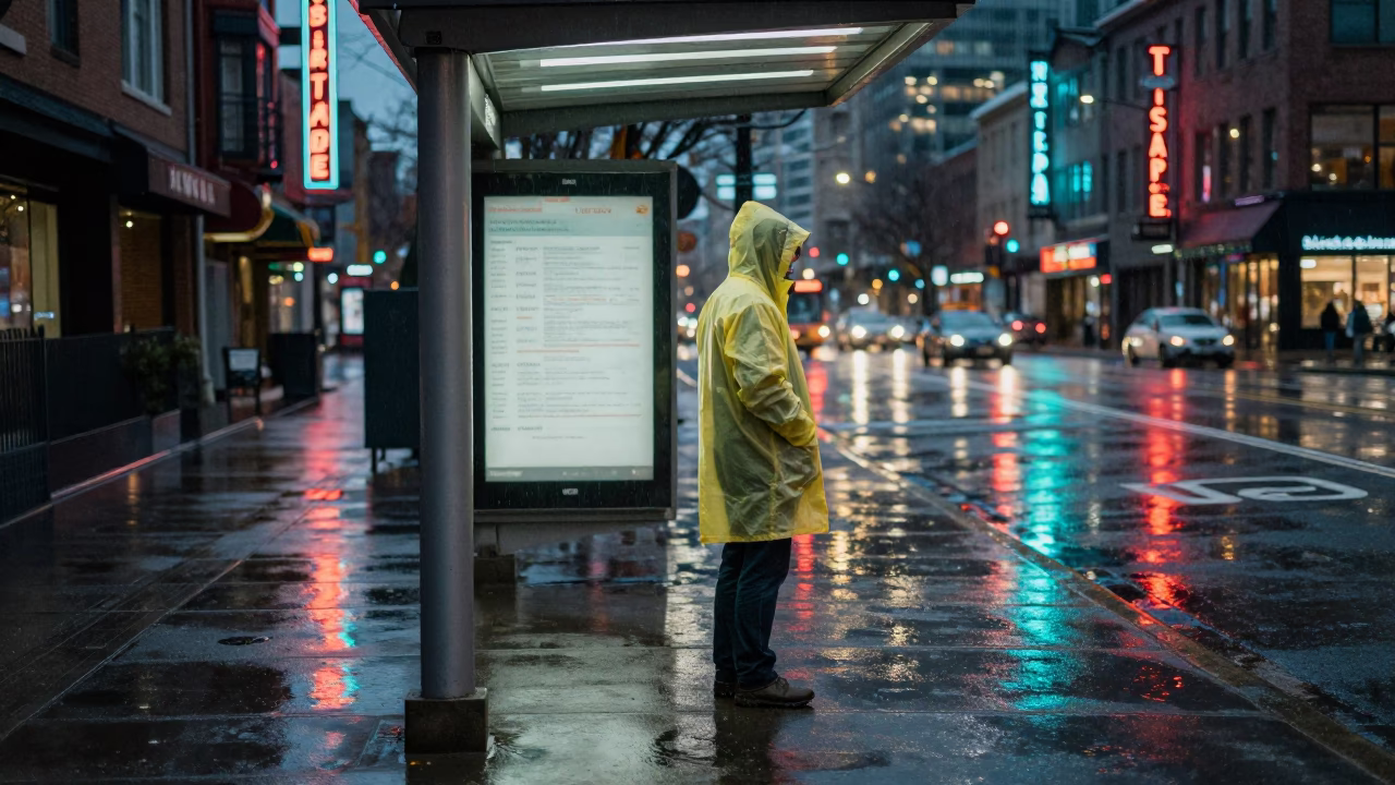 Commuter Waiting in Seattle in in Seattle, Washington, United States