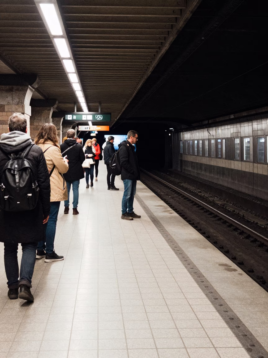 Commuters Waiting in Stockholm in in Stockholm, Sweden