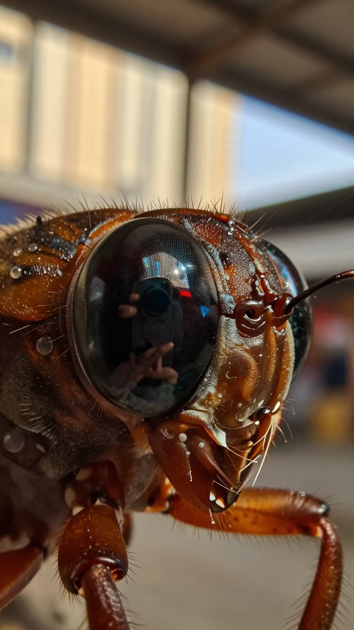 Compound Eye Reflection in Santurce Market Hall in in a market hall in Santurce, San Juan