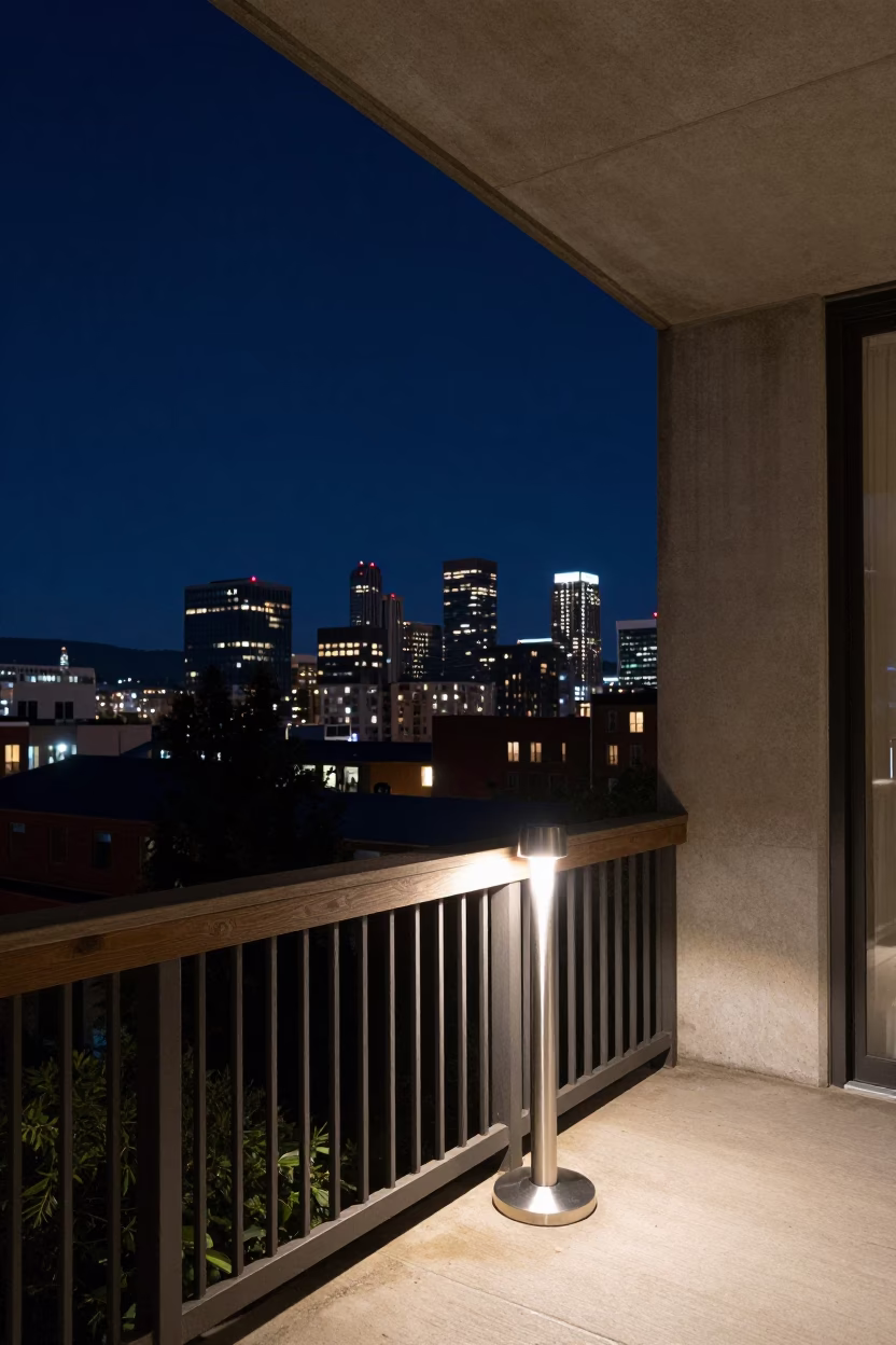 Concrete Balcony in Portland at The Deepest Night Sky Light in in Portland, Oregon, United States