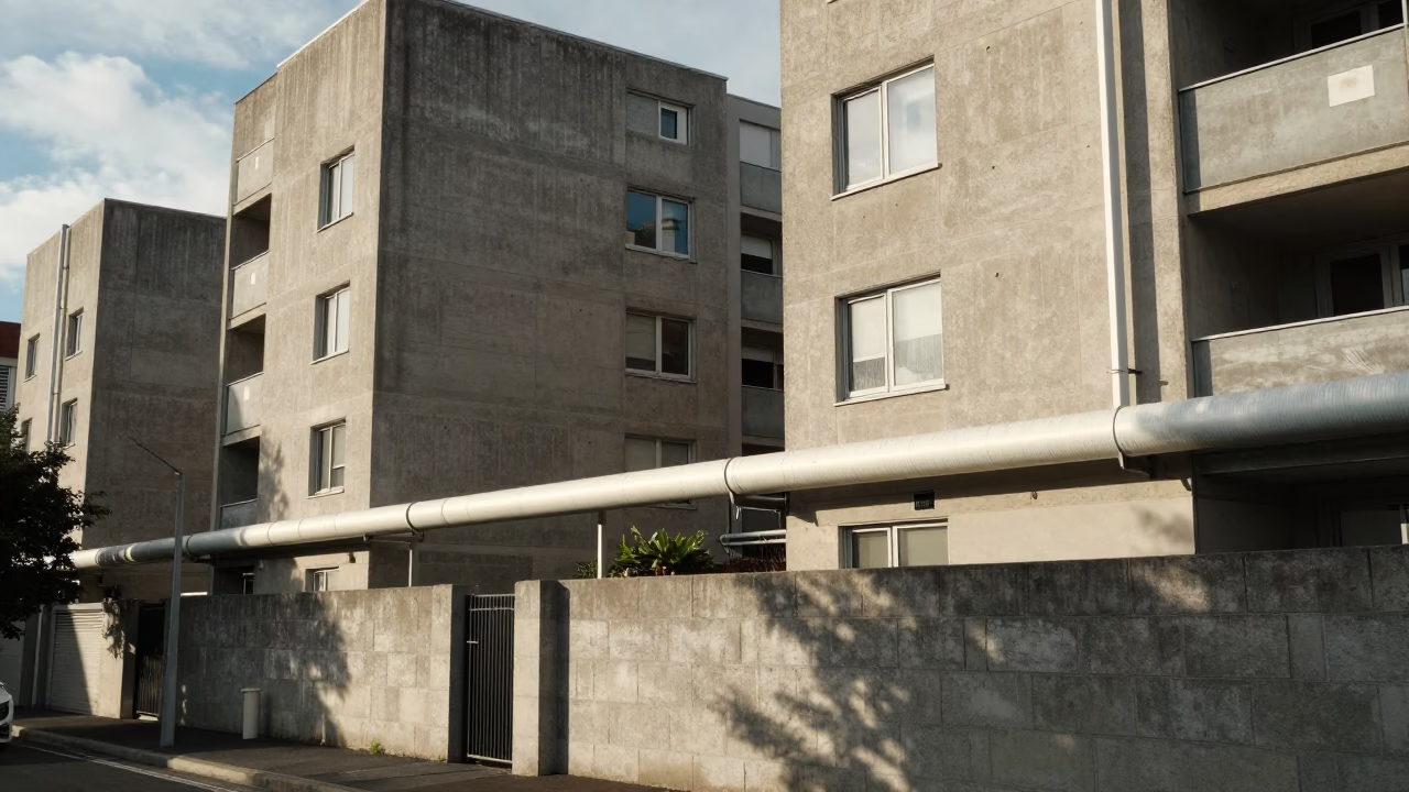 Concrete Blocks in Adelaide at The Late Morning Light in in Adelaide, South Australia, Australia