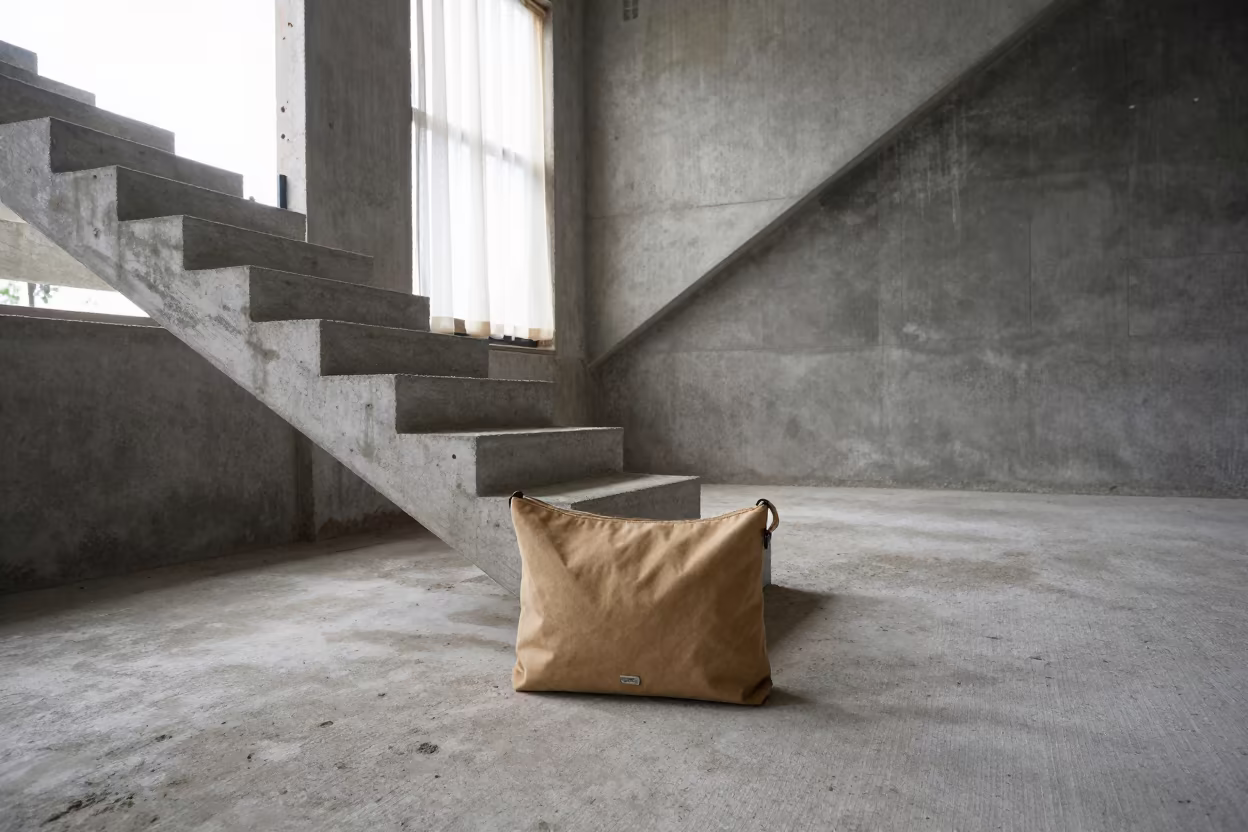 Concrete Moisture Meter Pouch in Tasmanian Stair Tower in inside a bare shell stair tower in Tasmania