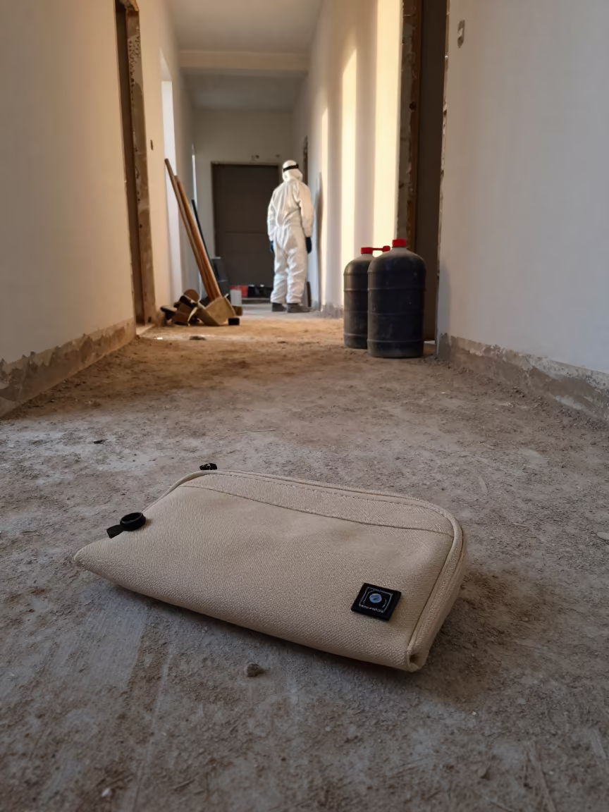 Concrete Moisture Meter Pouch in Unfinished Corridor in inside an unfinished corridor in Khenchela