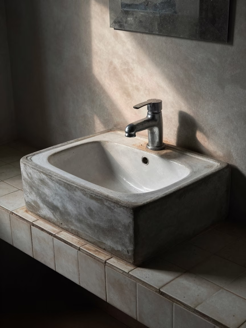 Concrete Wash Basin in Phnom Penh in in Phnom Penh, Cambodia