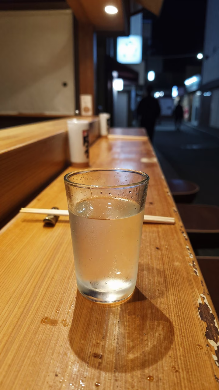 Condensation after dark in Fukuoka in in Fukuoka, Japan