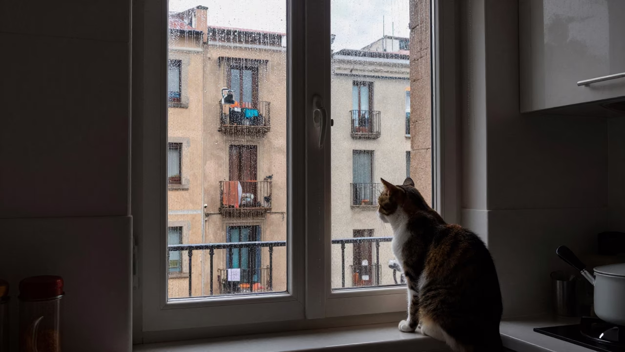 Condensation Drip in Barcelona in in Barcelona, Spain